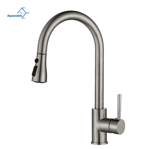 Antique Dual function Sink Pull Out Taps Brass Tap Brushed Nickel Color Mixer Kitchen Faucet