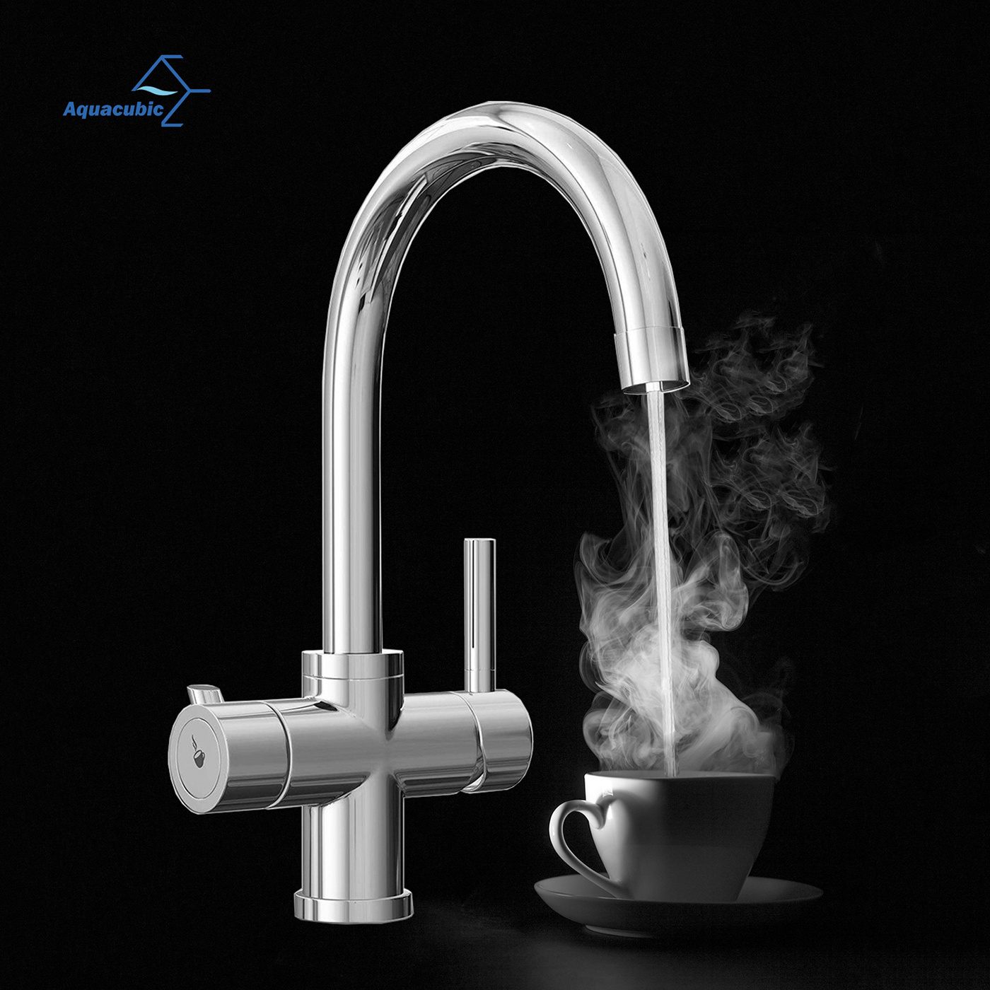 Two Handle 3 in1 Boiling Brass Kitchen Taps Instant Boiling Water Tap Hot Cold Mixer Water Filtration Tap and Faucets