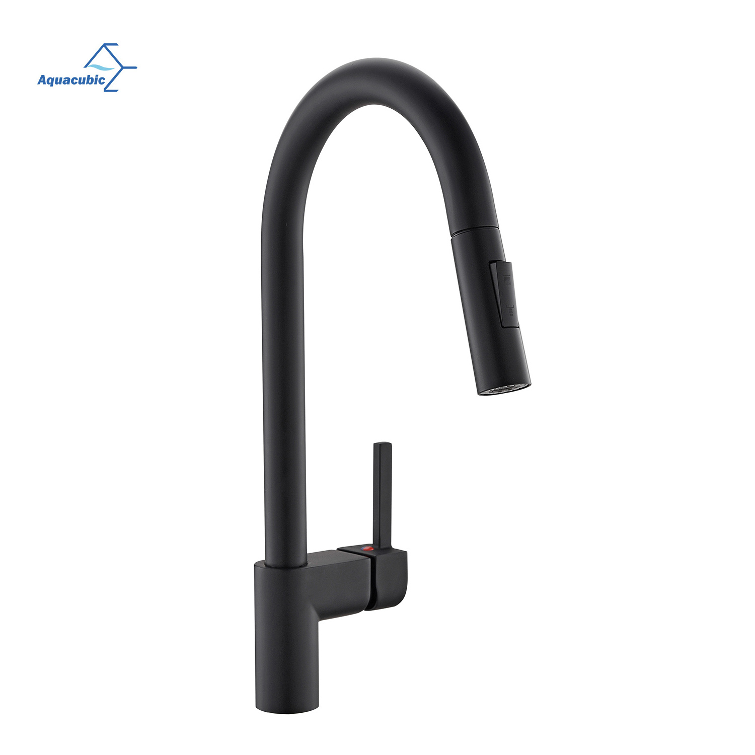 Multitask Mode Single Handle High Arc Black Pull Out Kitchen Sink Faucet for RV Bar