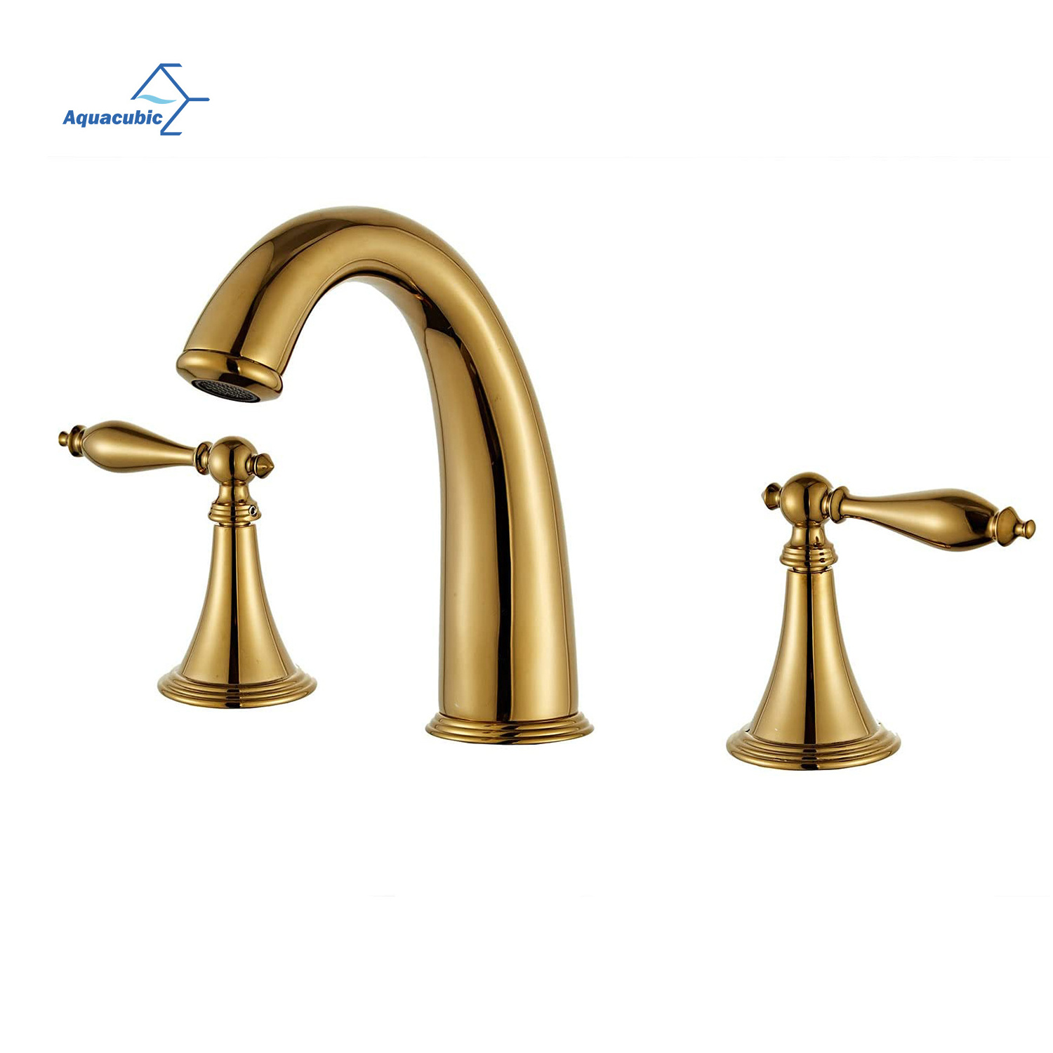 8 inch 2 Handles Antique Brass Bathroom Vanity Faucet Basin Mixer Tap Faucet Polished Gold Widespread Bathroom Sink Faucet