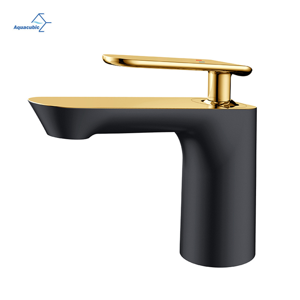 Aquacubic Single Hole Structure brass Bathroom Basin Faucet with ceramic cartridge