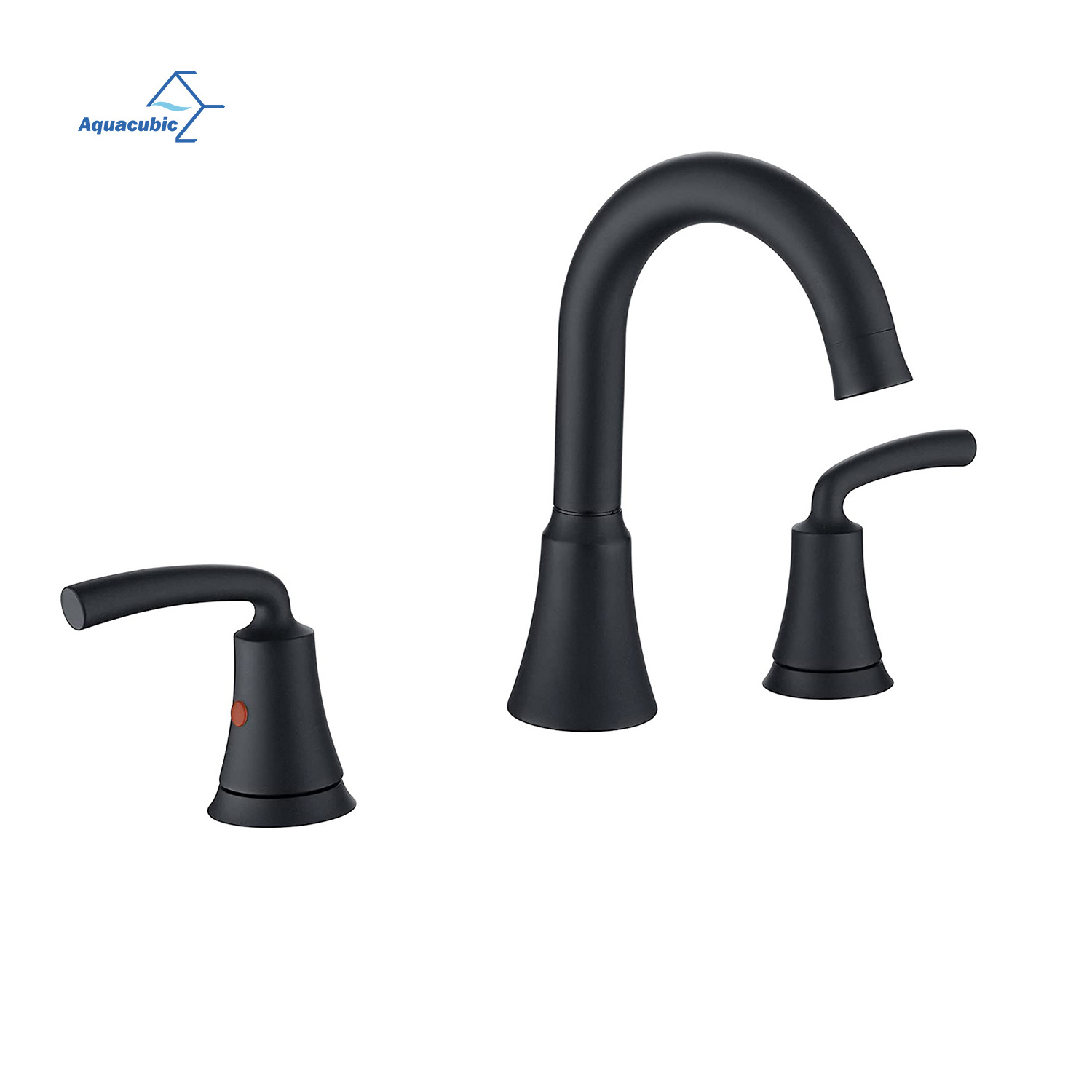 Aquacubic cUPC certified three way line water tap black Bathroom Basin faucet