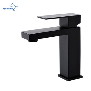 Modern cUPC Matte Black Stainless Steel Single Handle Bathroom Faucet with Single Hole