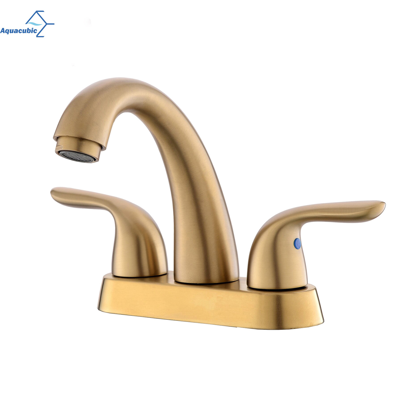 Modern cUPC Lead-free  4 Inch Gold Double Handle 3 Hole Centerset Bathroom Faucet