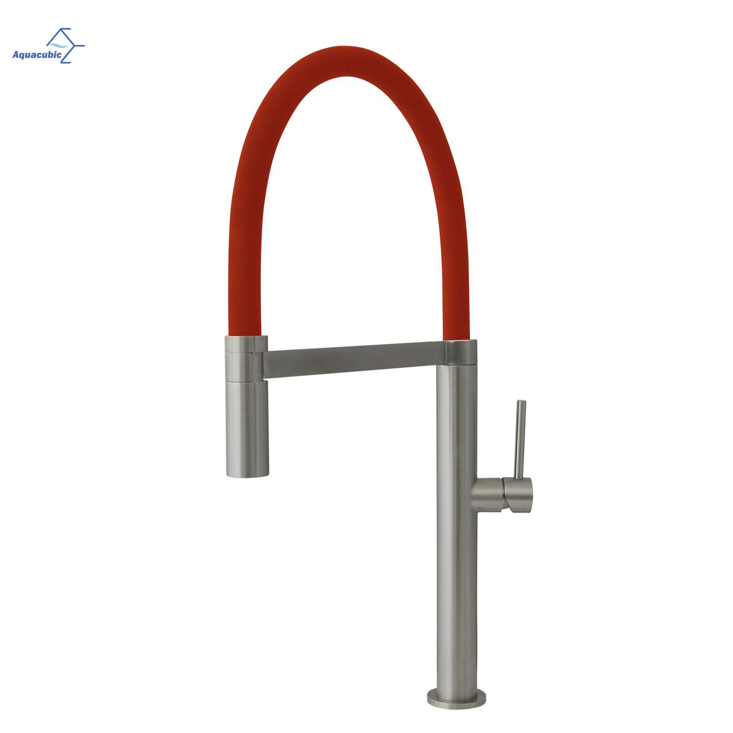 Manufacture Lead Free Brass Single Handle White Pull-down Kitchen Faucet with Single Hole