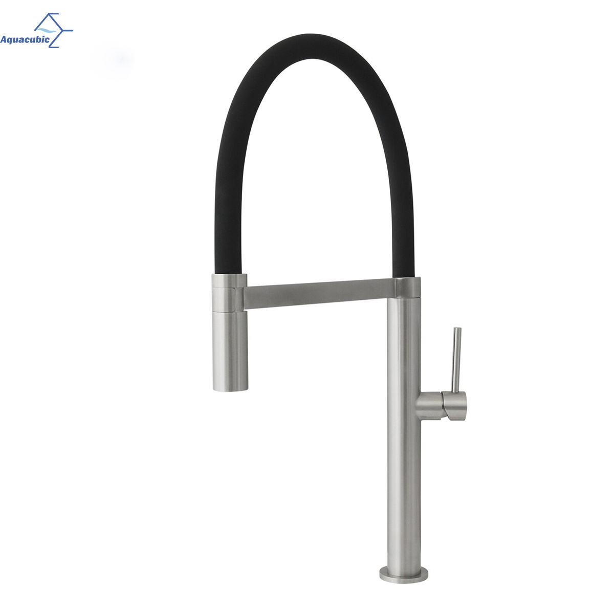 Manufacture Lead Free Brass Single Handle White Pull-down Kitchen Faucet with Single Hole