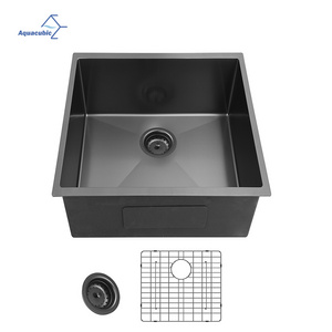 USA Free Shipping 17x17 Inch Small Kitchen Sink Black 16 Gauge Stainless Steel Bar Sink