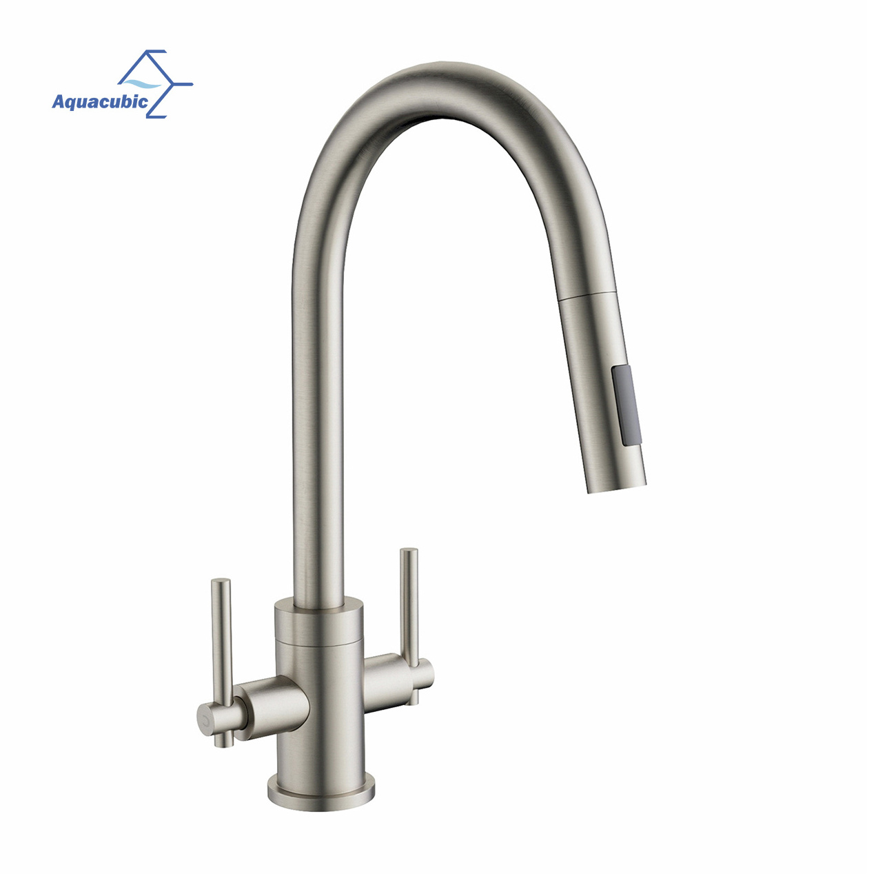 High Quality Manufacturer Double Handle Water Mixer Taps Nickel American Kitchen Faucet