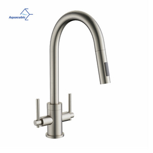 High Quality Manufacturer Double Handle Water Mixer Taps Nickel American Kitchen Faucet