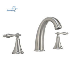 American Brushed Nickel Color bathroom faucet 3 hole 2 handle faucet with NSF