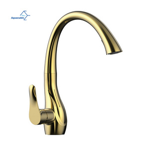 Aquacubic Gold Swan Neck Kitchen Faucet Popular in American Faucet Manufacturer