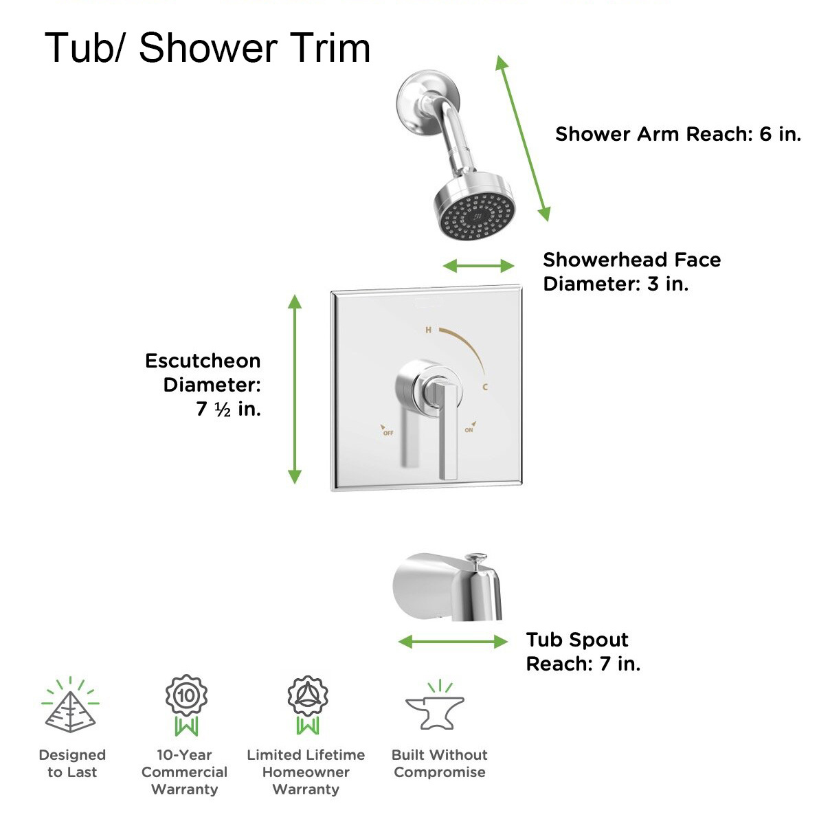 New Designed CUPC CE Certified Chrome Bath Shower Faucet Set Shower Trim Kit Shower System