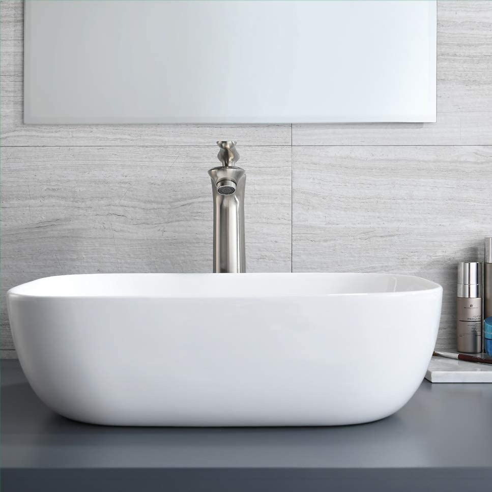 Modern cUPC CE Porcelain Oval Ceramic Bathroom Vessel Sink Above Counter Art Basin