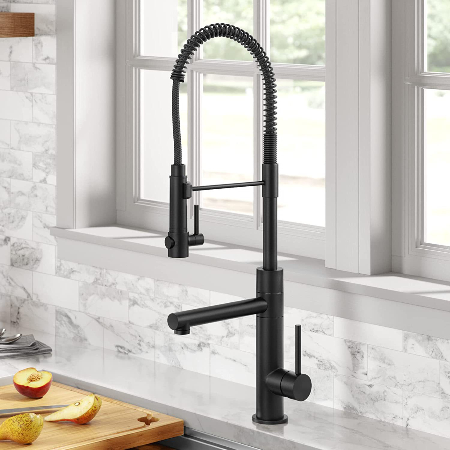 Brass Black Torneira Gourmet drinking water spout Kitchen Sink Faucets Pull Out Spring Kitchen Faucets