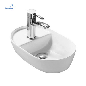 Luxury Lavabo Above Washbasin Counter Top Vessel Sink Art Hand Wash Basin Ceramic white Bathroom Sink