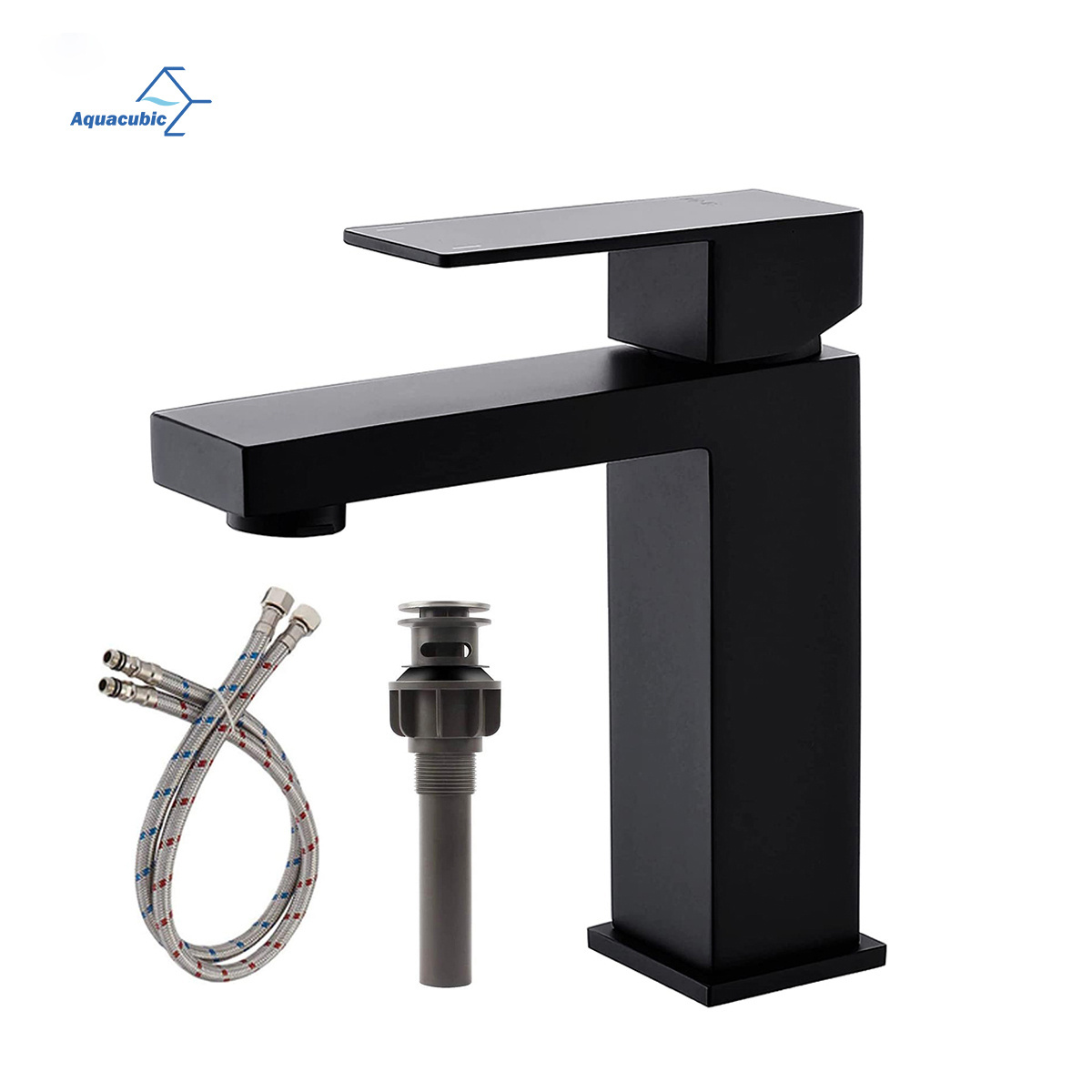 Top Branded 304 Stainless Steel Basin Tap Factory Lead-free Black Bathroom Faucet