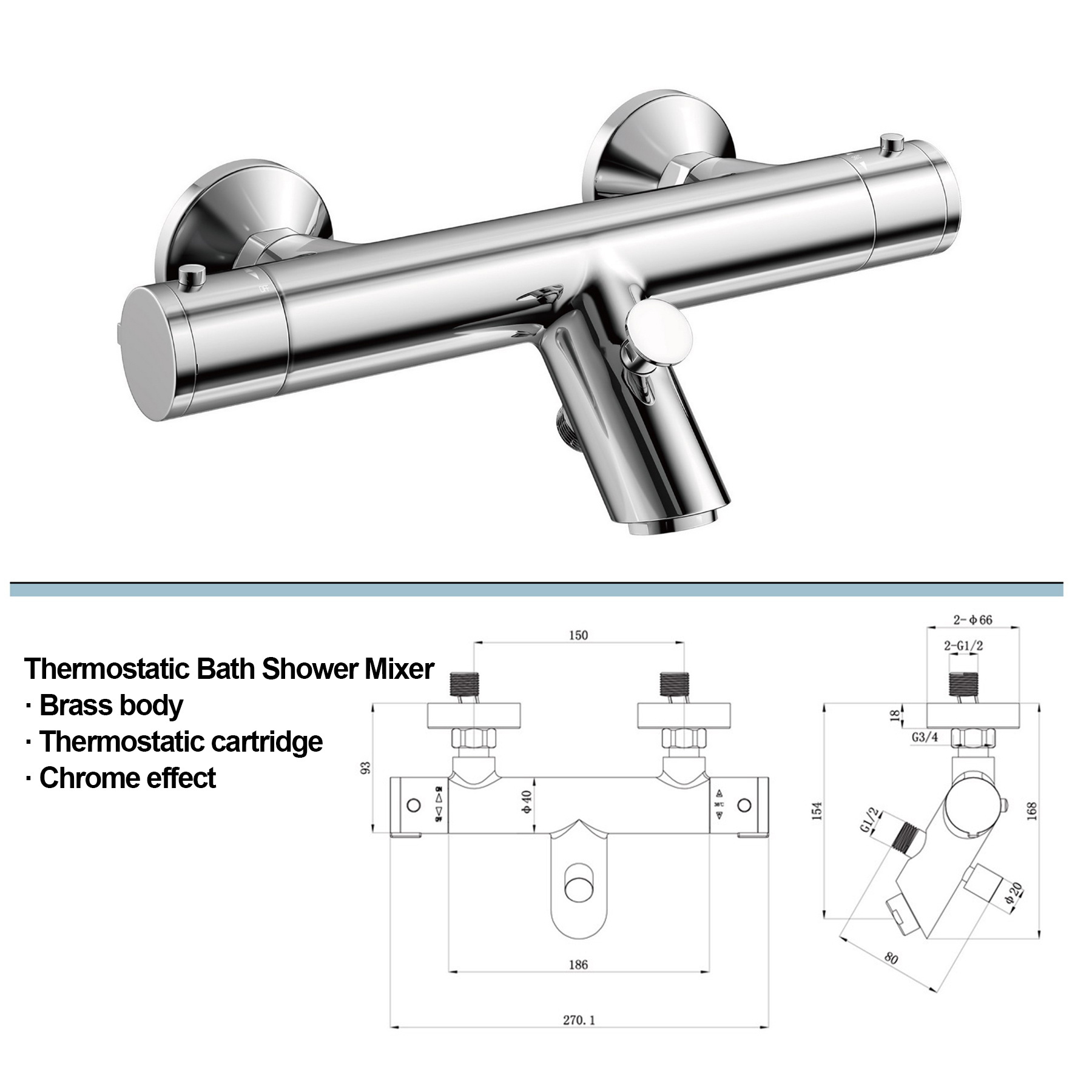 Household cupc Temperature Control Faucet Thermostatic Bathroom Shower Faucet Mixer