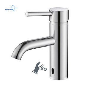 Automatic Sensor Touchless Hands Free Bathroom Sink Faucet with Temperature Mixer Intelligent Induction