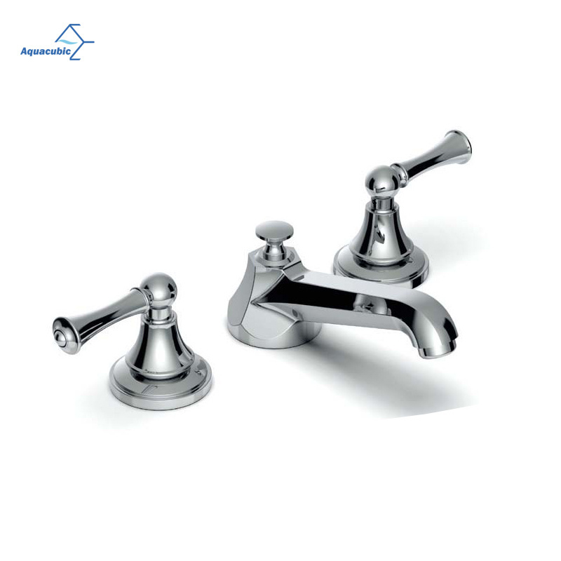 Hot sale modern design 3 holes long spout widespread bathroom faucet