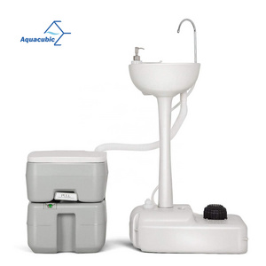 HDPE plastic strong portable outdoor foot pumps operated self contained hand wash station