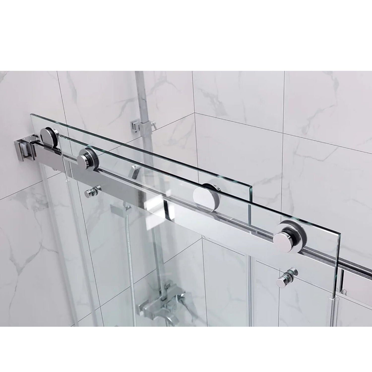 High duty stainless steel sliding shower door with shower door hardware accessories