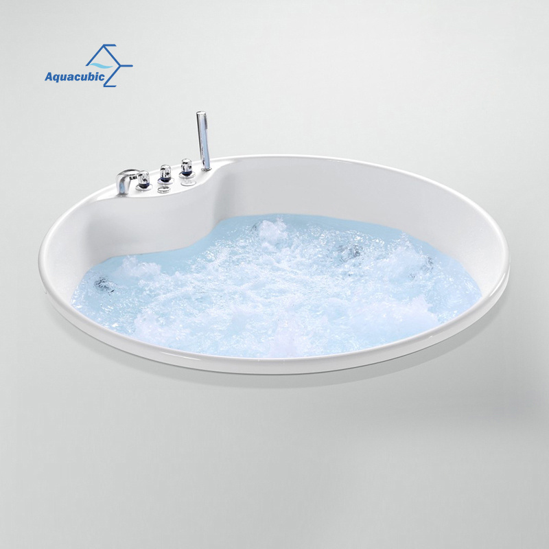 Customized  White Bath Soaking Tub Acrylic Round Freestanding Bathtub Japanese bathtub