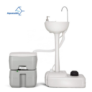 Portable Foot Operated Outdoor Hand Washing Sink Station Includes Dirty Water Tank for Camping, Business, Events, RV