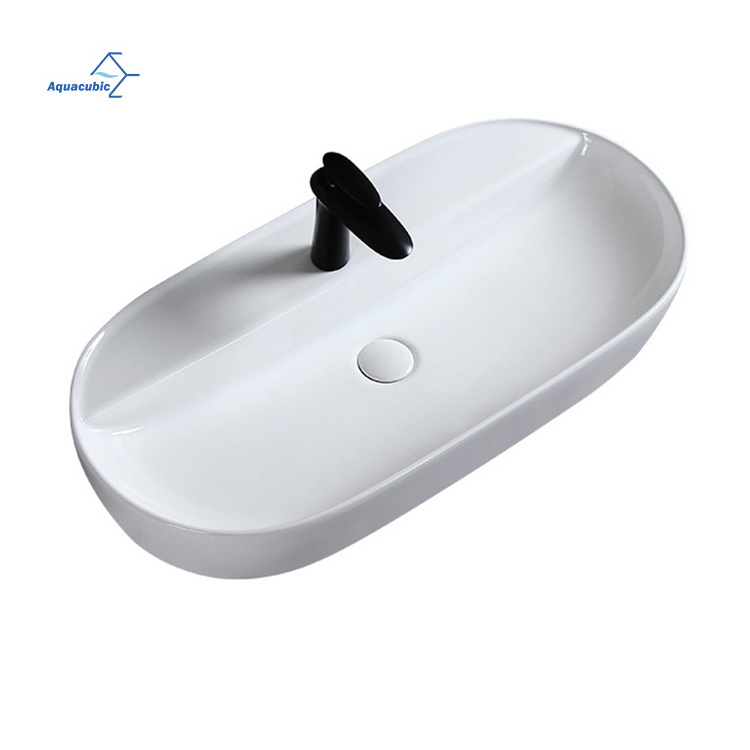 Modern High Quality China White Washbasin Above Counter Top Sink, Lavabo Bathroom Sink Cheap Ceramic Art Wash Hand Basin