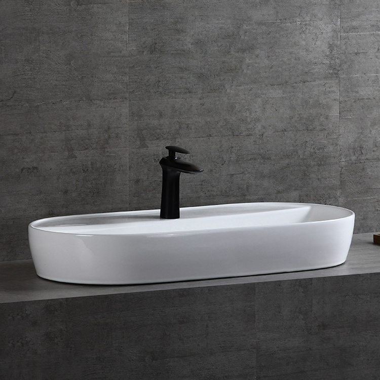 Modern High Quality China White Washbasin Above Counter Top Sink, Lavabo Bathroom Sink Cheap Ceramic Art Wash Hand Basin