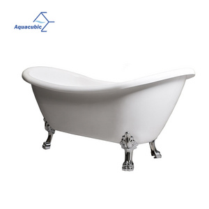 Aquacubic High Quality 67" x 30" Freestanding Acrylic Clawfoot Soaking Bathtub