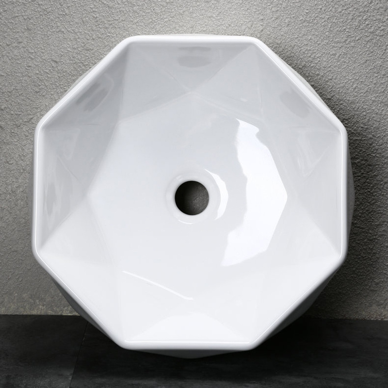 Public Ceramic Sanitary Ware Counter top Fancy Diamond design Vanity Wash Basins Bathroom Sink Art Basin