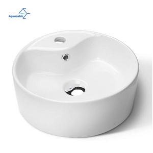 Aquacubic cUPC CE Certified Chinese Unique Design Round Above Counter Ceramic Basin