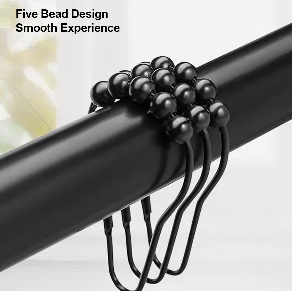 Black Curved Shower Curtain Rod 60 inch Bathroom Bathtub Corner Shower Curtain Rod