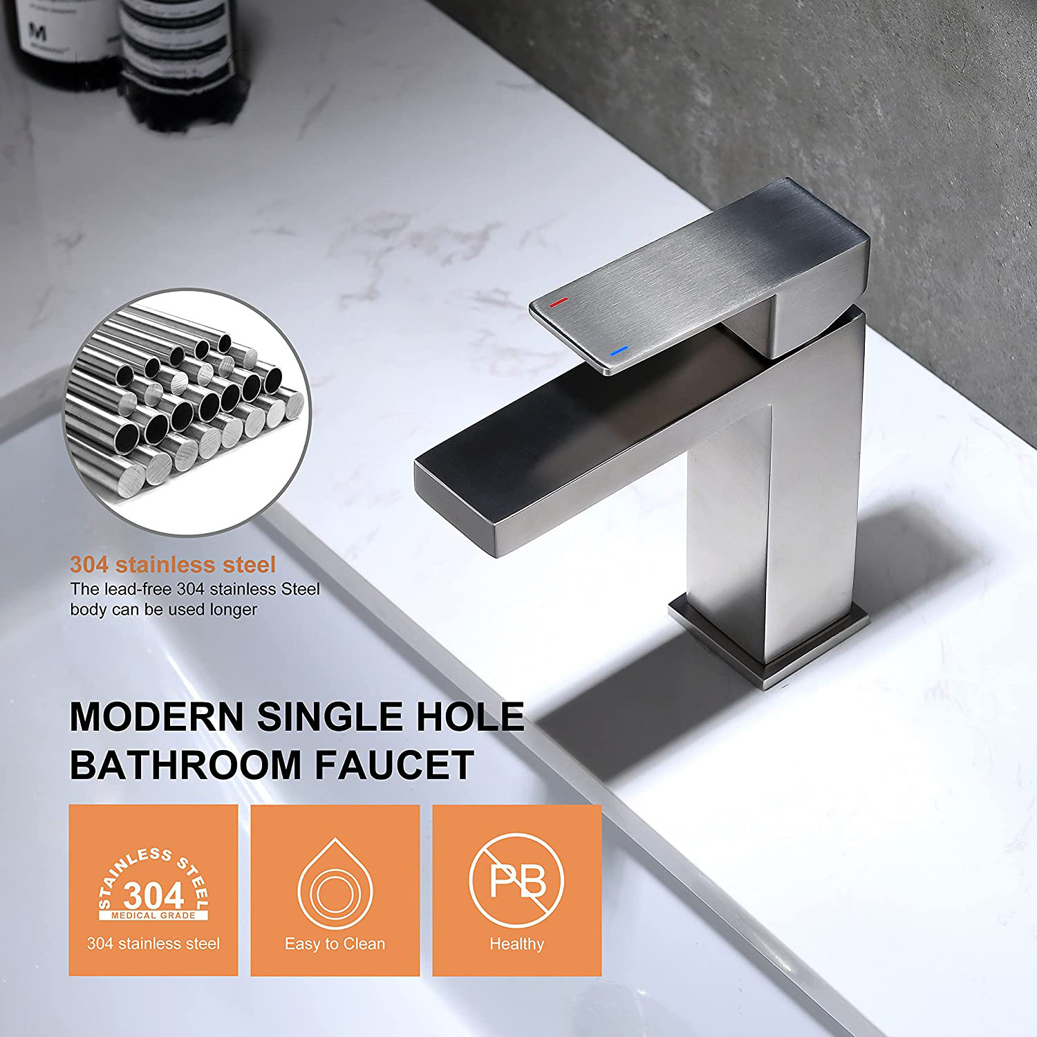 High Quality Less Price Stainless Steel Single Hole Basin tap Bathroom Faucet