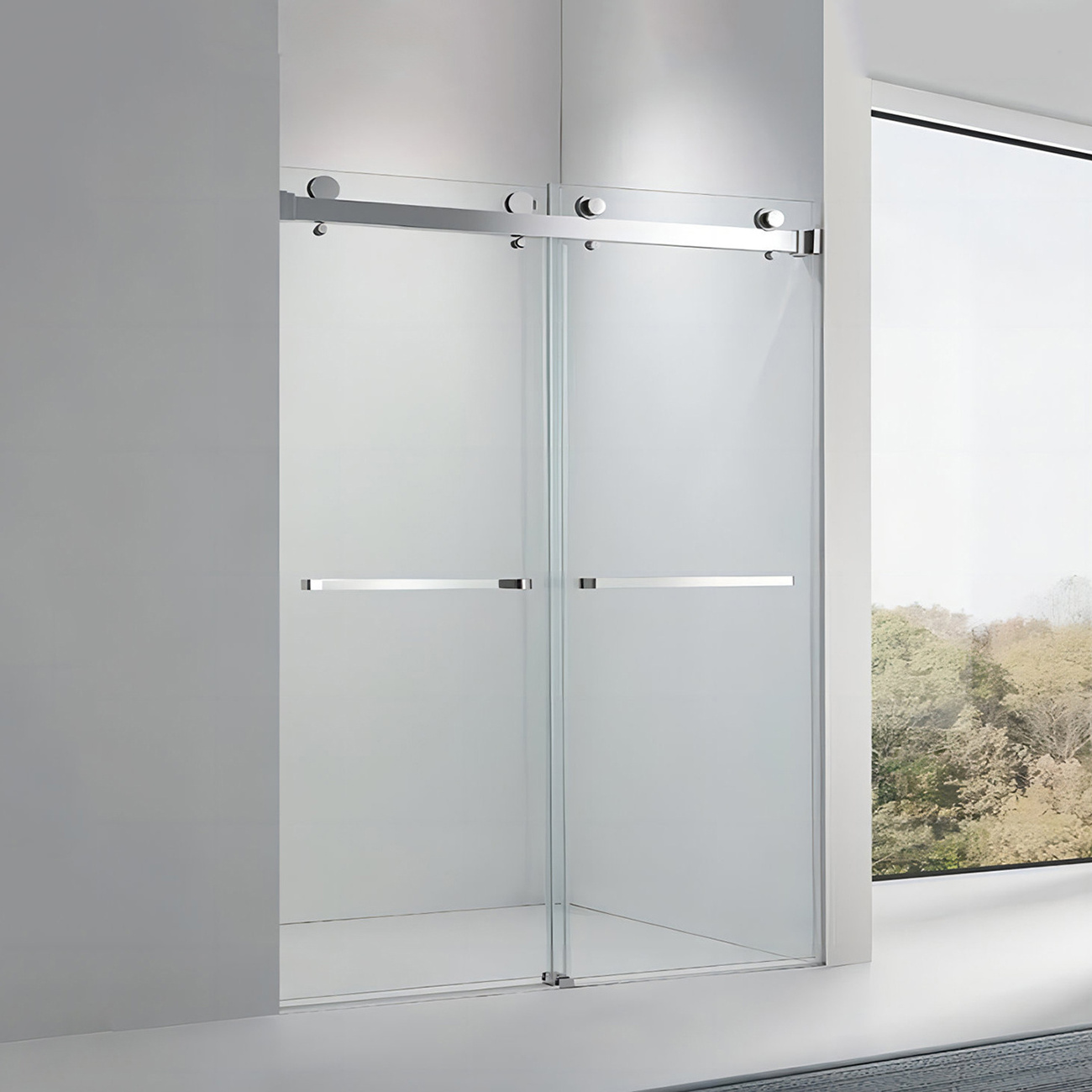 High duty stainless steel sliding shower door with shower door hardware accessories