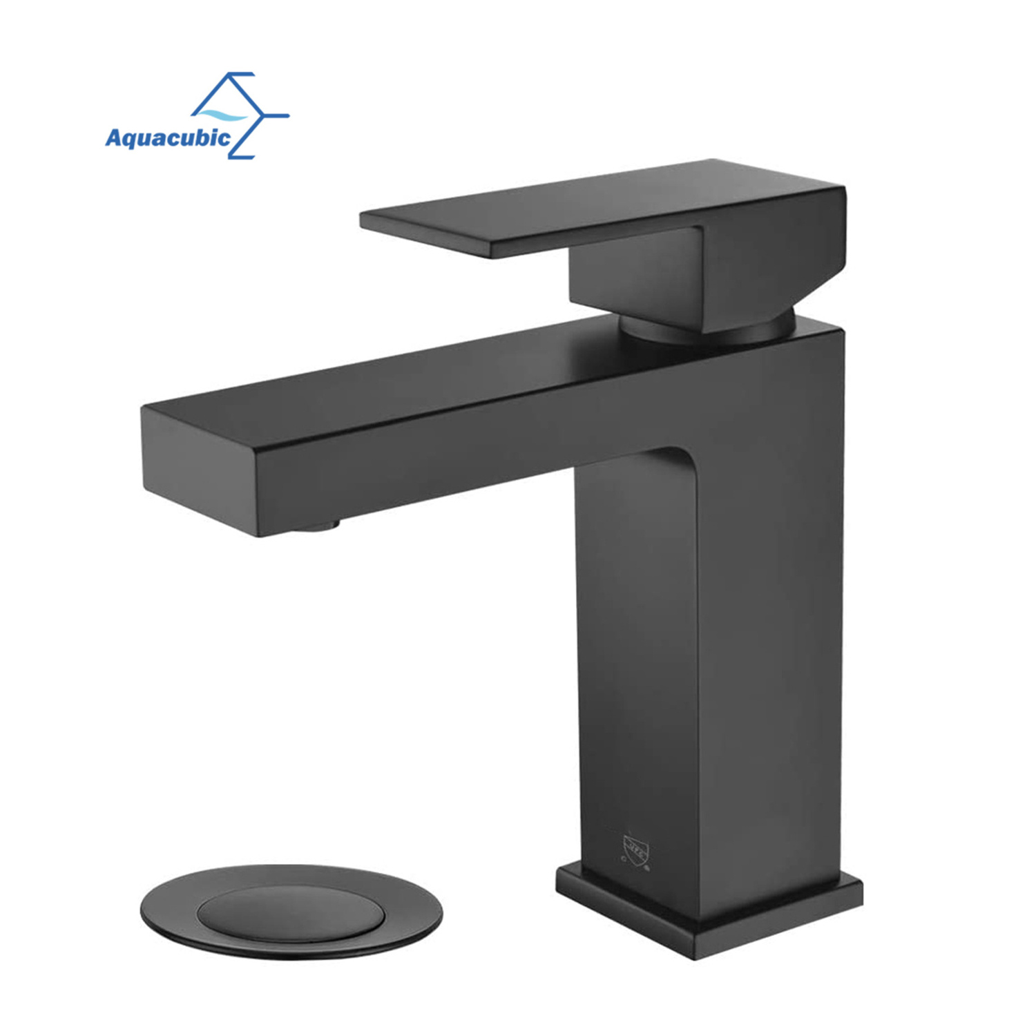 Aquacubic cUPC Solid Brass Single Handle Matte Black Washroom Lavatory Bathroom Faucet free shipping in USA