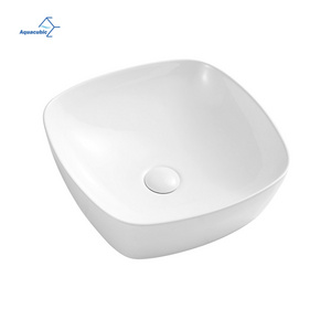 Modern High Quality Ceramic White Table Counter Top Bathroom Sinks Art Design Hand Wash Basin