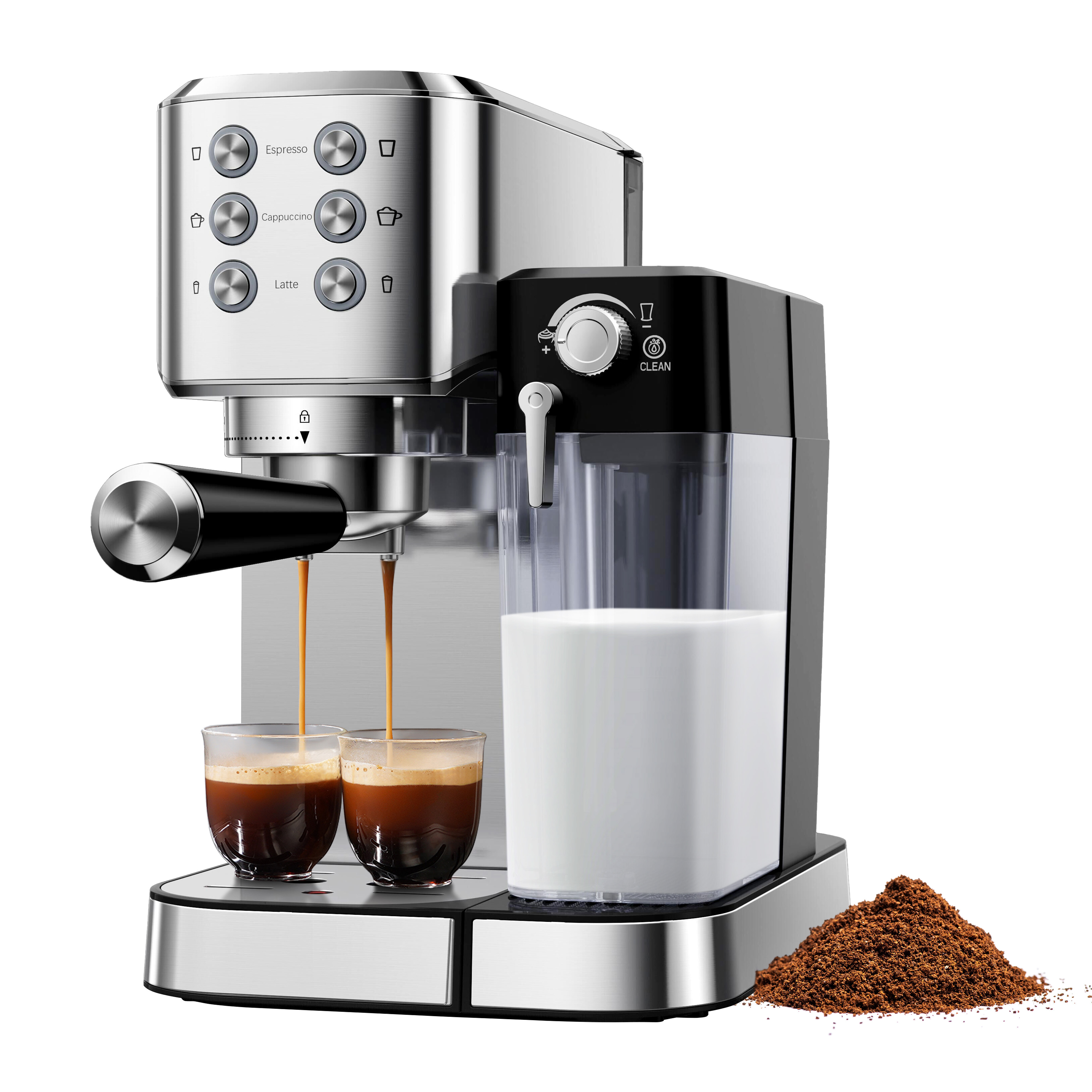 SHARDOR High Pressure Compact Coffee Machines with Milk Frother Steam Wand Professional Espresso Machine