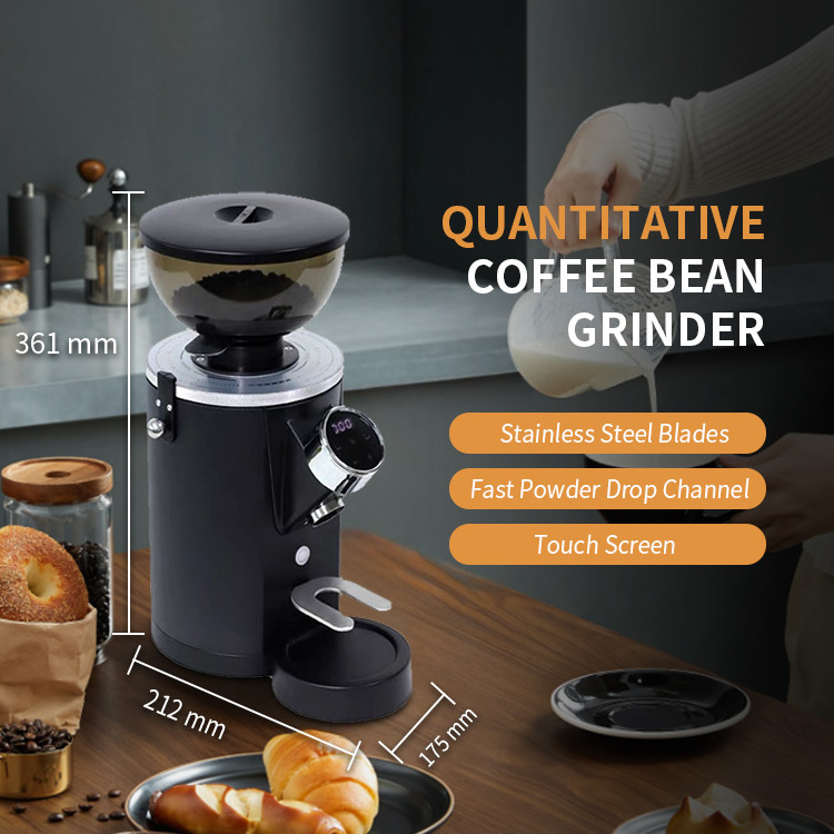 SHARDOR Straight Down Powder Quantitative Coffee Grinder Thickness Adjustable LED Display Quiet Espresso Grinder