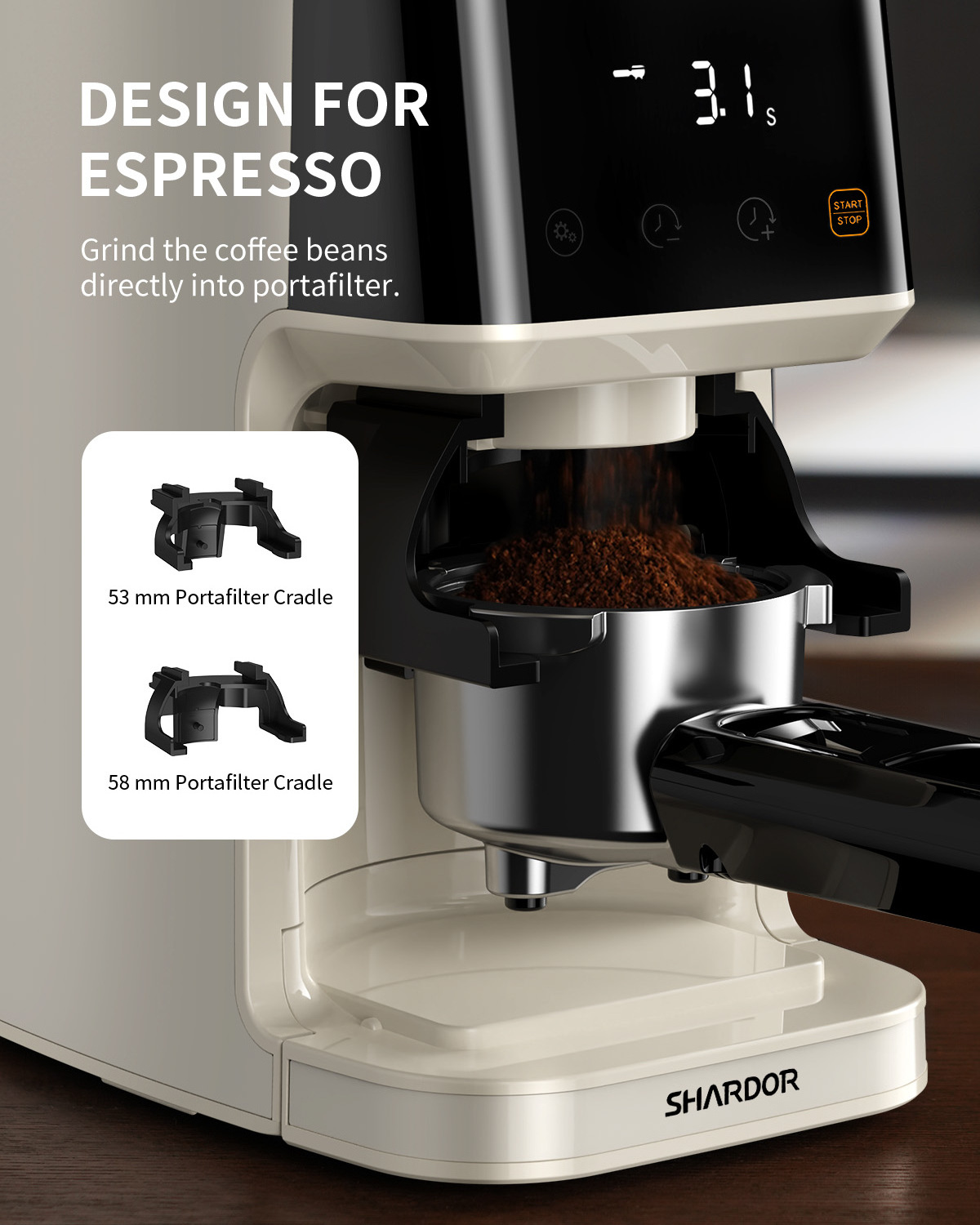 New 51 Grinding Settings CE CB Espresso Drip French Press Finest Electric Conical Burr Coffee Bean Grinder Stainless Steel