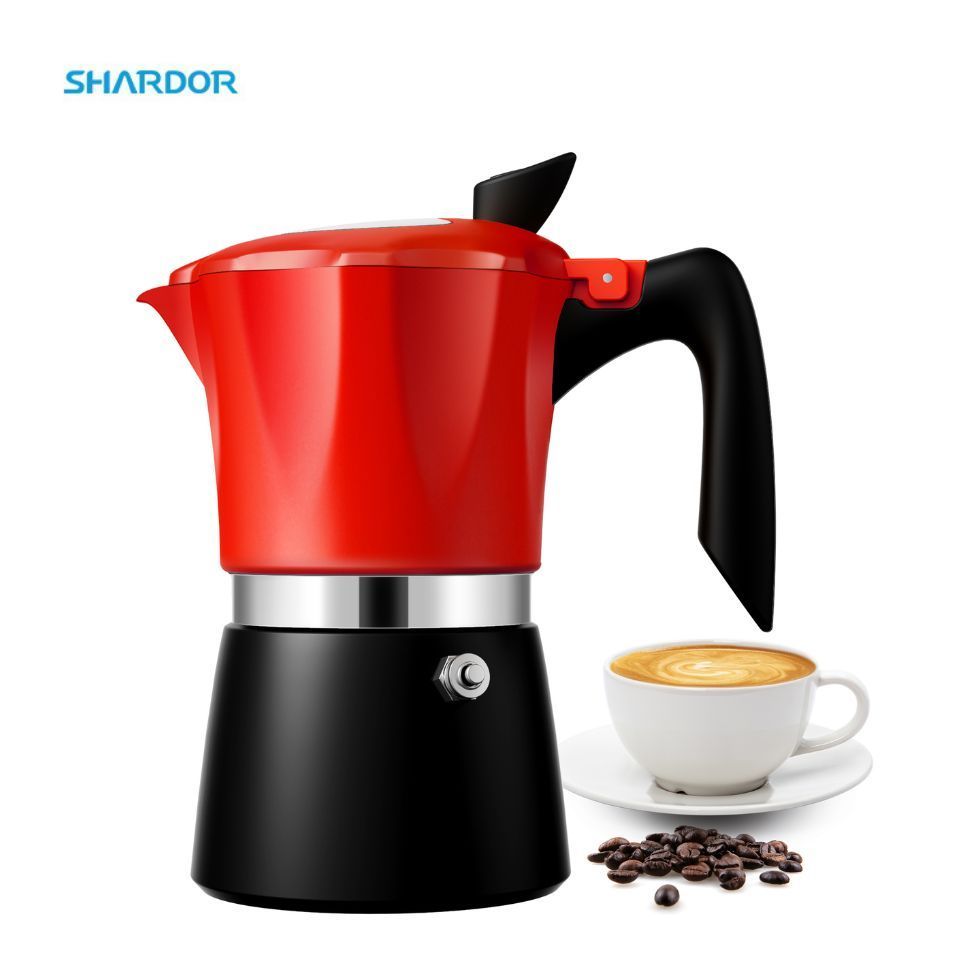 SHARDOR Manual Cuban Coffee Percolator Machine 150ml 300ml Classic Italian Espresso Greca Coffee Maker Moka Pot