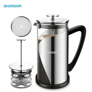 Glass French Press Large Capacity Bpa Free Coffee Maker 2 Layer Filter 1000ml 34 Oz Coffee Maker Stainless Steel French Press