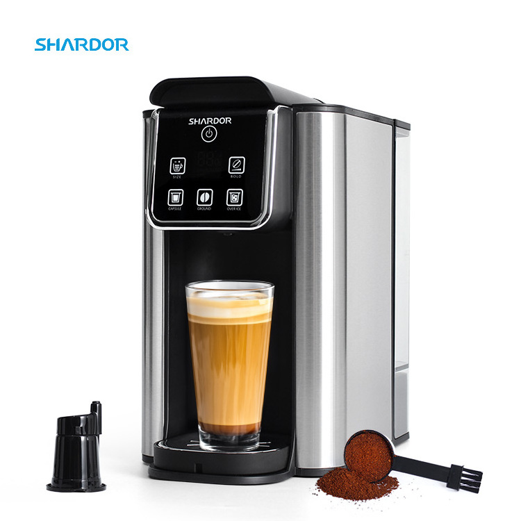 Factory Wholesale Hot and Iced Coffee Maker for K Cup and Ground Coffee Strong Brew Mode 1500ML Capsule Coffee Machine