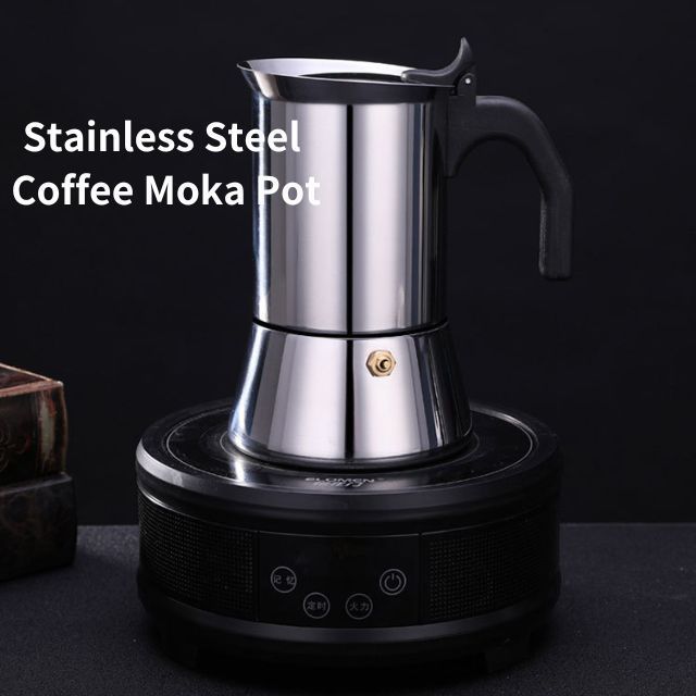 SHARDOR Classic Cafe Percolator Maker Suitable for Induction Cookers Stainless Steel Stovetop Moka Espresso Maker