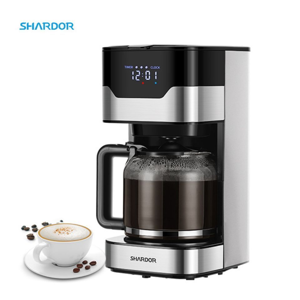 Compact Espresso Machines with Programmable Dishwasher Safe Pot Stainless Steel Drip Coffee Maker