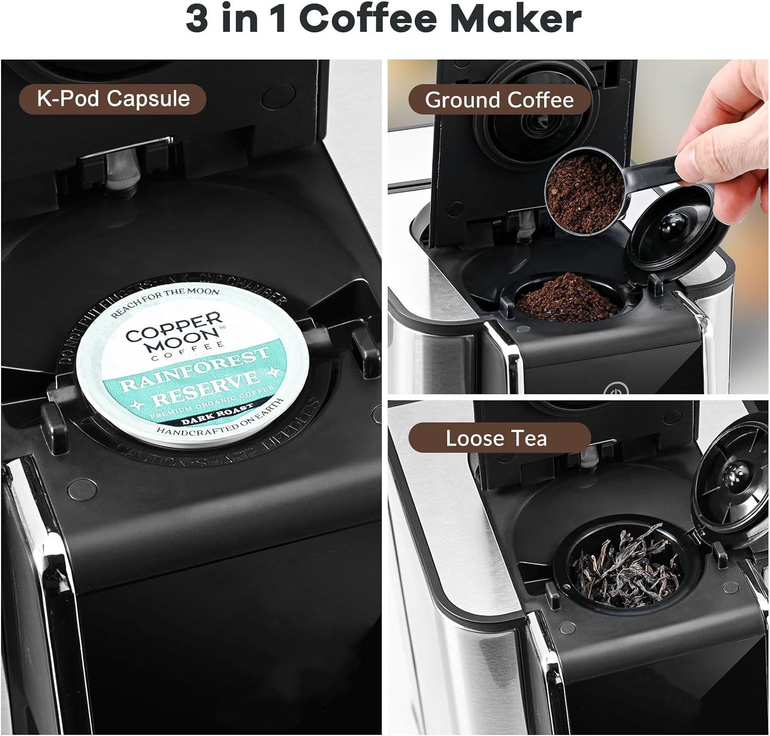 Factory Wholesale Hot and Iced Coffee Maker for K Cup and Ground Coffee Strong Brew Mode 1500ML Capsule Coffee Machine