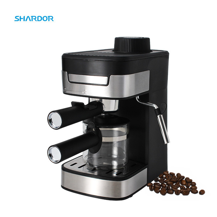 SHARDOR Mini Automatic power-off Function Retro Espresso Maker Latte Cappuccino Semi-Automatic Professional Coffee Machine