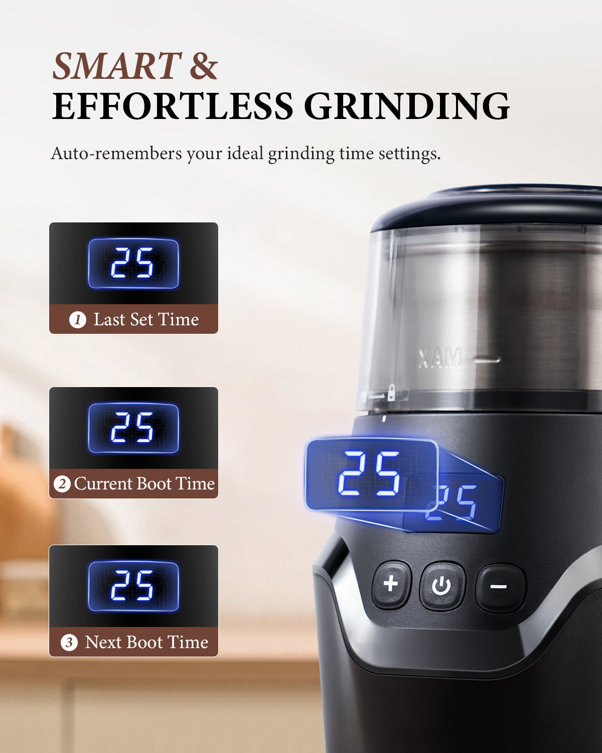 Timing Knob And Self-locking Switch Spice Coffee Bean Grinder Stainless Steel Moulin Caf For Kitchen Coffee Grinder Electric