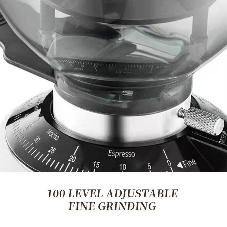 100 Fine Grinding Settings Commercial&Home Milling Grinding Machine 300g Bean Hopper Burr Grinder Professional