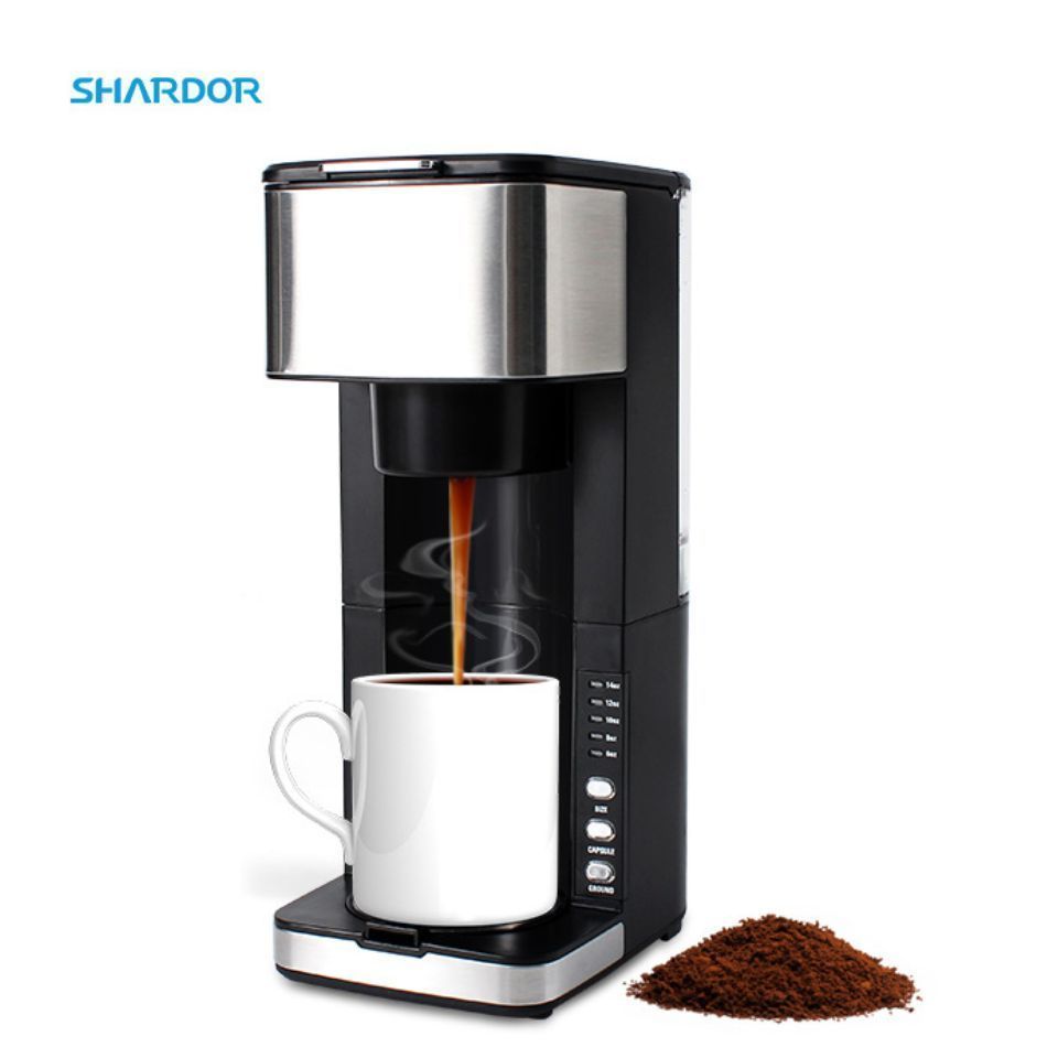 SHARDOR Auto Shut Off Iced Coffee Machine Single-Serve Brewers Other Home Travel Office Classic Black Professional Coffee Maker